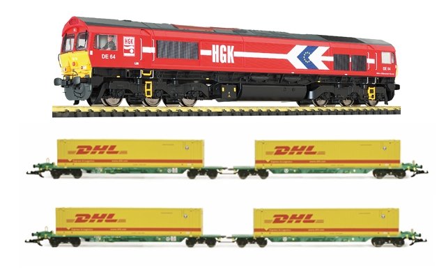 Aristocraft Spur G 23203 Diesellok HGK Class 66 + 2 x DHL Set 50801