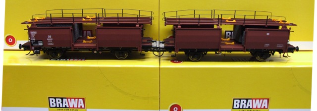 BRAWA 37050 Autotransportwagen Off 52 Doppeleinheit DB EP III