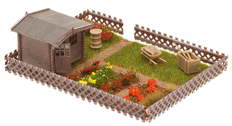 Faller 180492 H0 Schrebergarten mit kleinem Gartenhäuschen