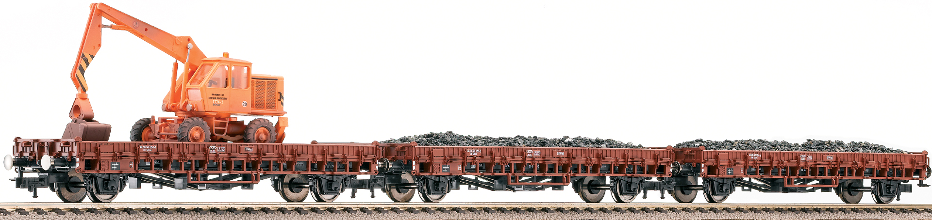 Fleischmann 581210 H0 Wagenset Arbeitszug 3-teilig DR mit Bagger T174-2