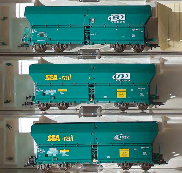 3 x Fleischmann aus 581115 Großraumselbstentladewagen B CARGO Xpedis