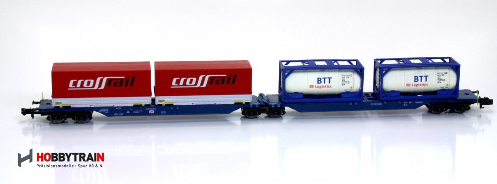 Hobbytrain 23716 Spur N Containertragwagen DB Crossrail