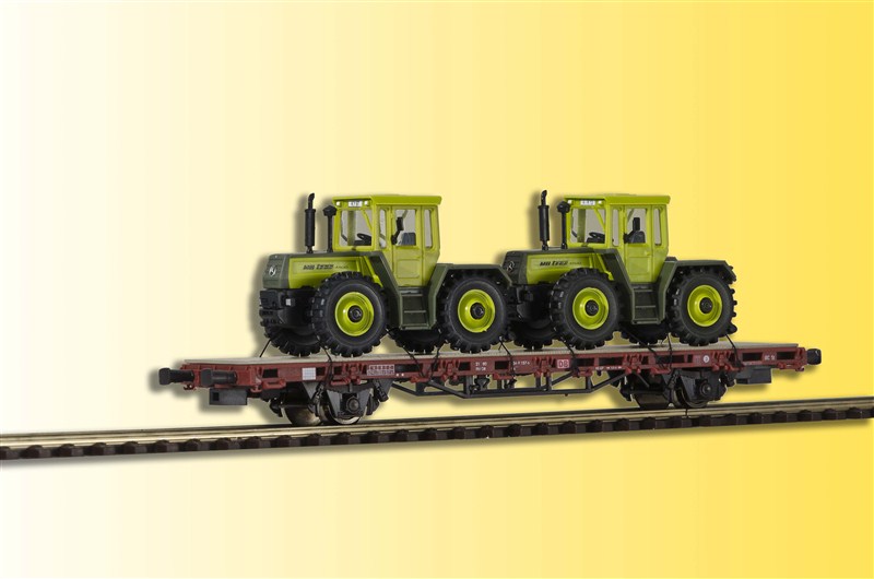 26256 Kibri H0 Niederbordwagen mit zwei MB Tracs, Fertigmodell DC