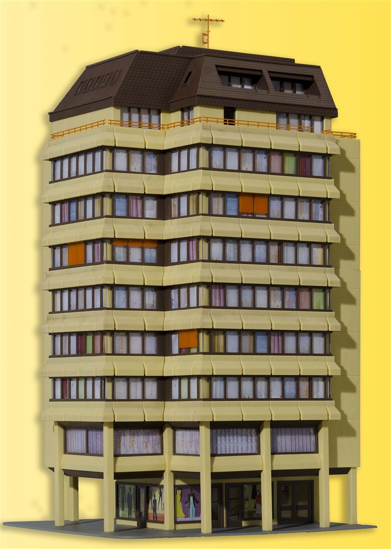 48218 Kibri Bausatz H0 Hochhaus mit Beleuchtungsstart Set