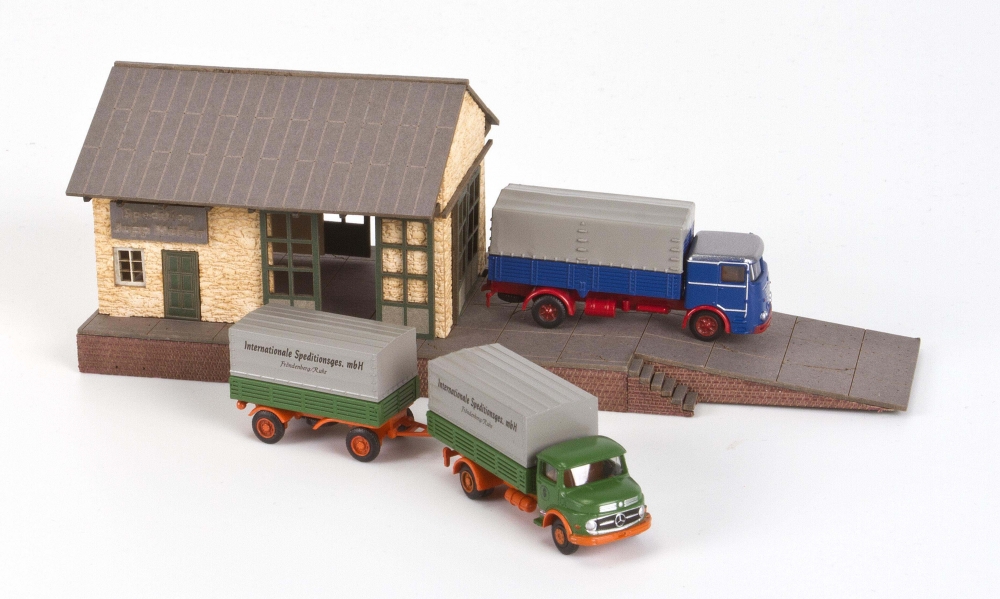Lemke Spur N LC 5024 Lasercut Bausatz Spedition + 2 Lkw´s minis