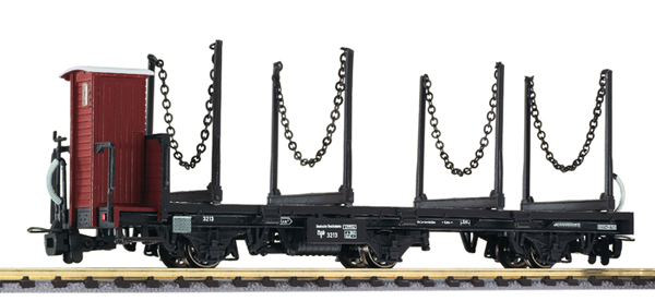 L 245410 Liliput H0e Flachwagen 3-achs. m. Stahlrungen