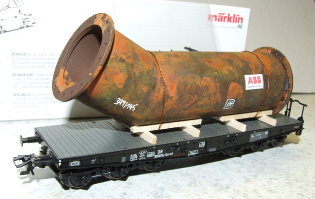 Märklin aus 48632 Schwerlastwagen DB EP III mit Knickflanschrohr 1043 von Bauer