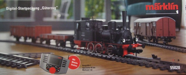 Maerklin-55028-Spur-1-Digital-Startset-Gueterzug-DB-mit-Dampflok-BR-89