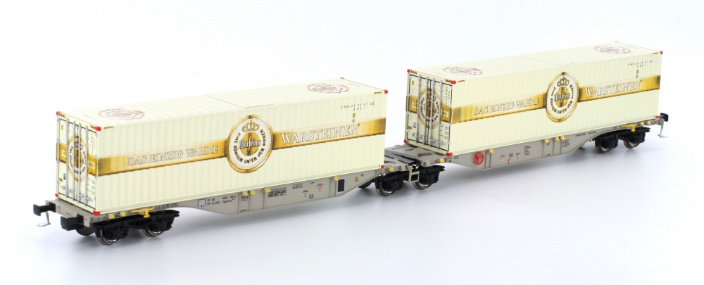 Mehano 58656 H0 Containertragwagen SGGMRSS 90' AAE/Warsteiner mit 2x 40'