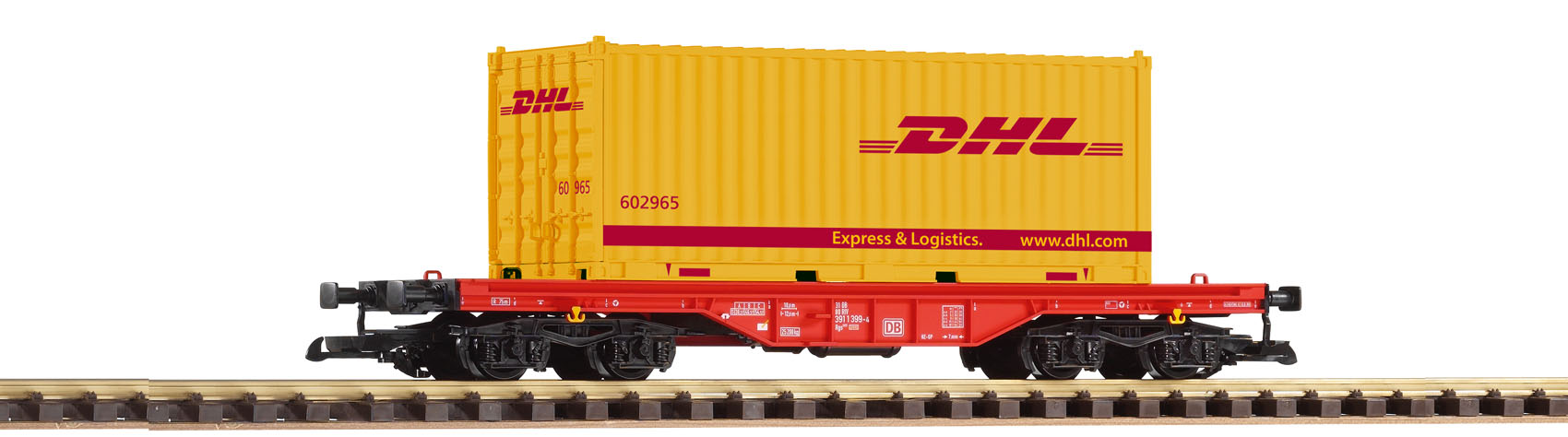 VO PIKO 37718 Spur G-Flachwg. mit Container DHL DB AG VI
