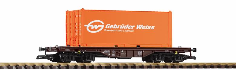 VO PIKO 37725 Spur  G-Flachwagen mit Container    Geb.Weiss ÖBB V
