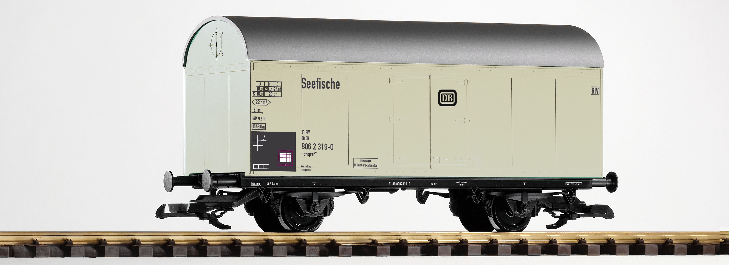 PIKO 37913 Spur G Kühlwagen Seefisch DB EP IV