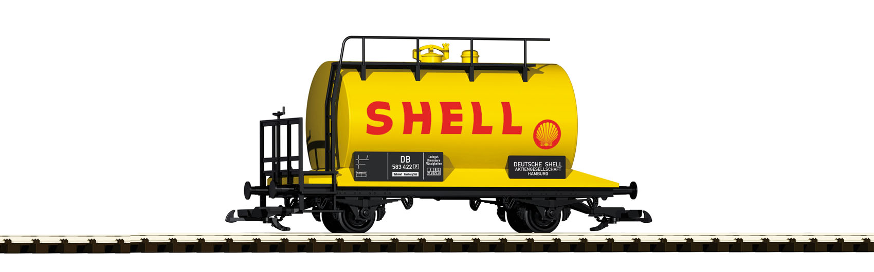 PIKO 37915 Spur G Kesselwagen Shell  DB III mit Bremserbühne