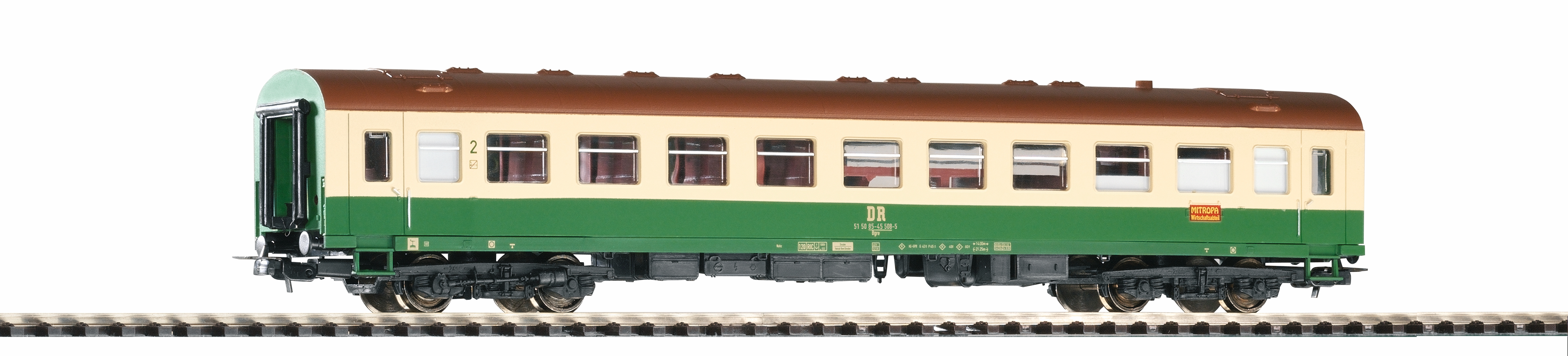 VO PIKO 53443 Spur H0 Buffetwg. Bgre grün/beige DR    IV 