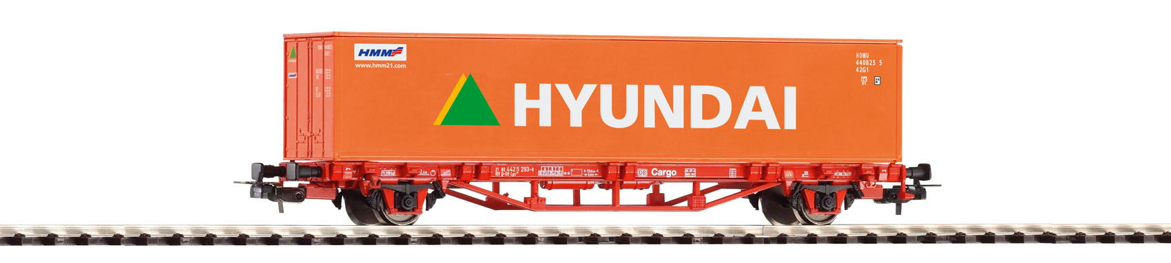 VO PIKO 57760 H0 Containertragwg. 1x40" Hyundai DB AG VI