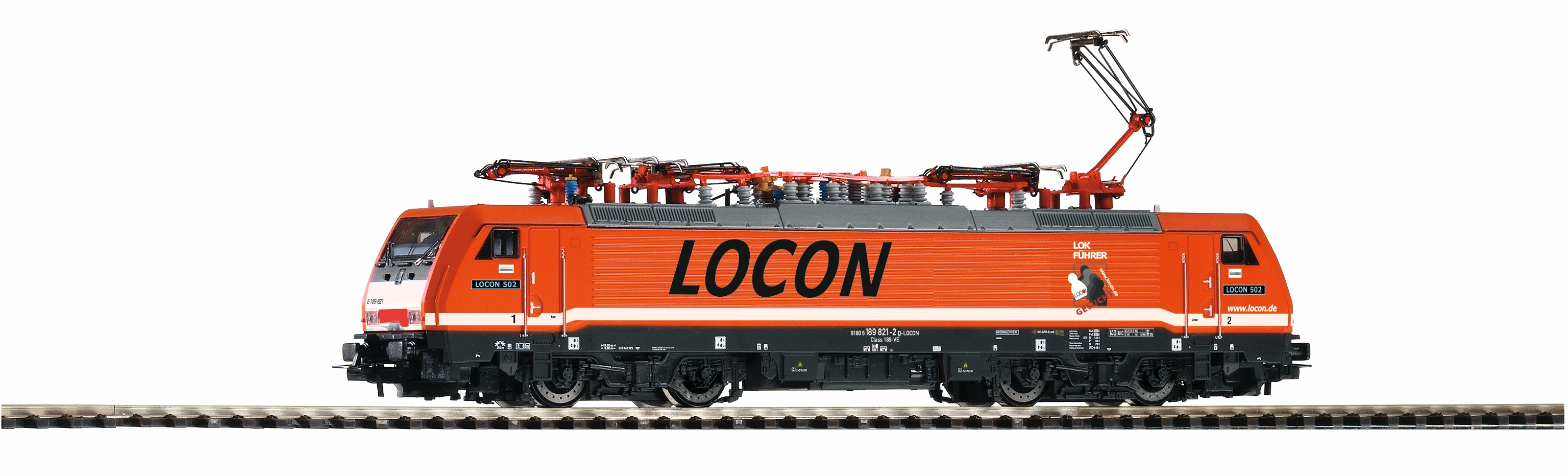 PIKO 57855 Spur H0 ~BR 189 LOCON orange digital für 3 Leiter