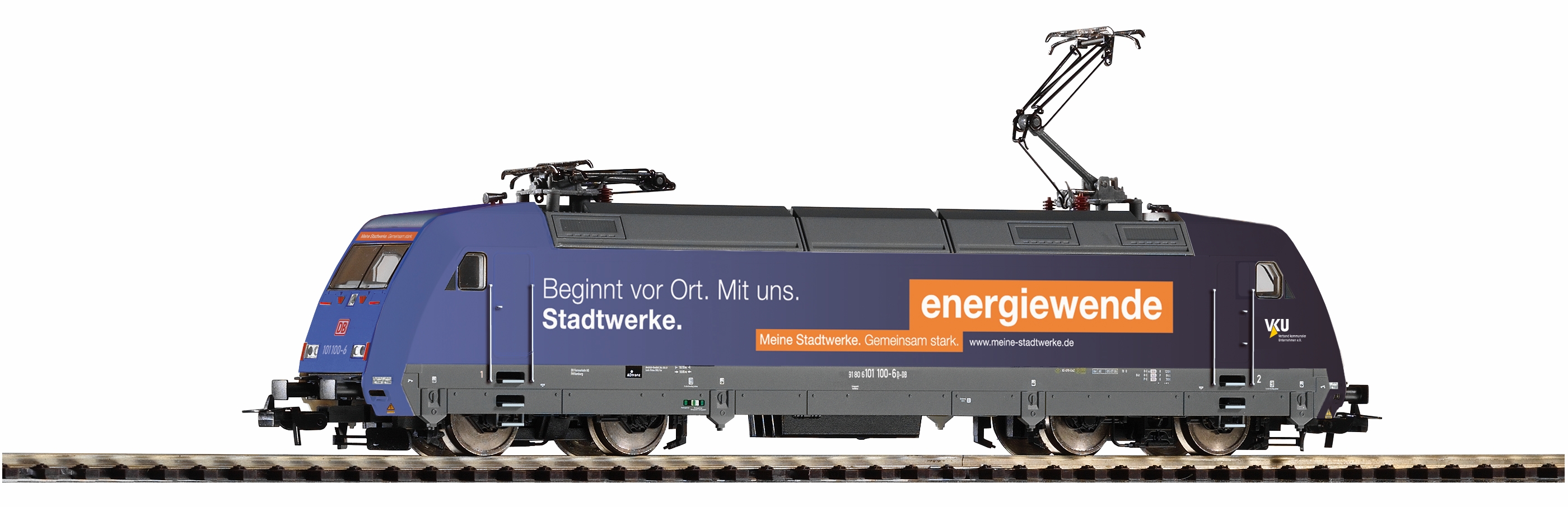 PIKO 59251 Spur H0 ~E-Lok BR 101 Stadtwerke DB AG digital für 3 Leiter
