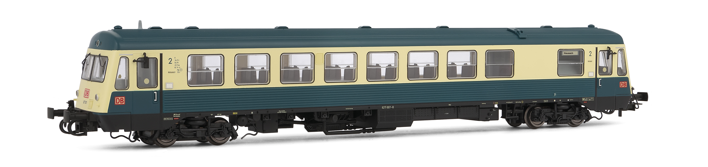 Rivarossi HR 2398 H0 Dieseltriebwagen BR 627, beige-blau, Ep. V DC