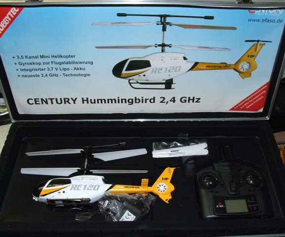 Century RC Hubschrauber 3,5 K Hummingbird 2,4 GHz + Gyroskop im Alukoffer