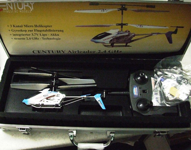Century RC Hubschrauber 3 Kanal Airleader 2,4 GHz + Gyroskop im Alukoffer
