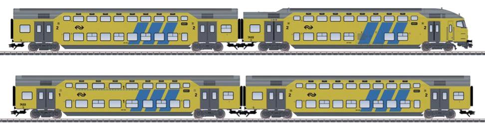 VO TRIX H0 23459 Doppelstockwagen Set 4 tl NS EP V