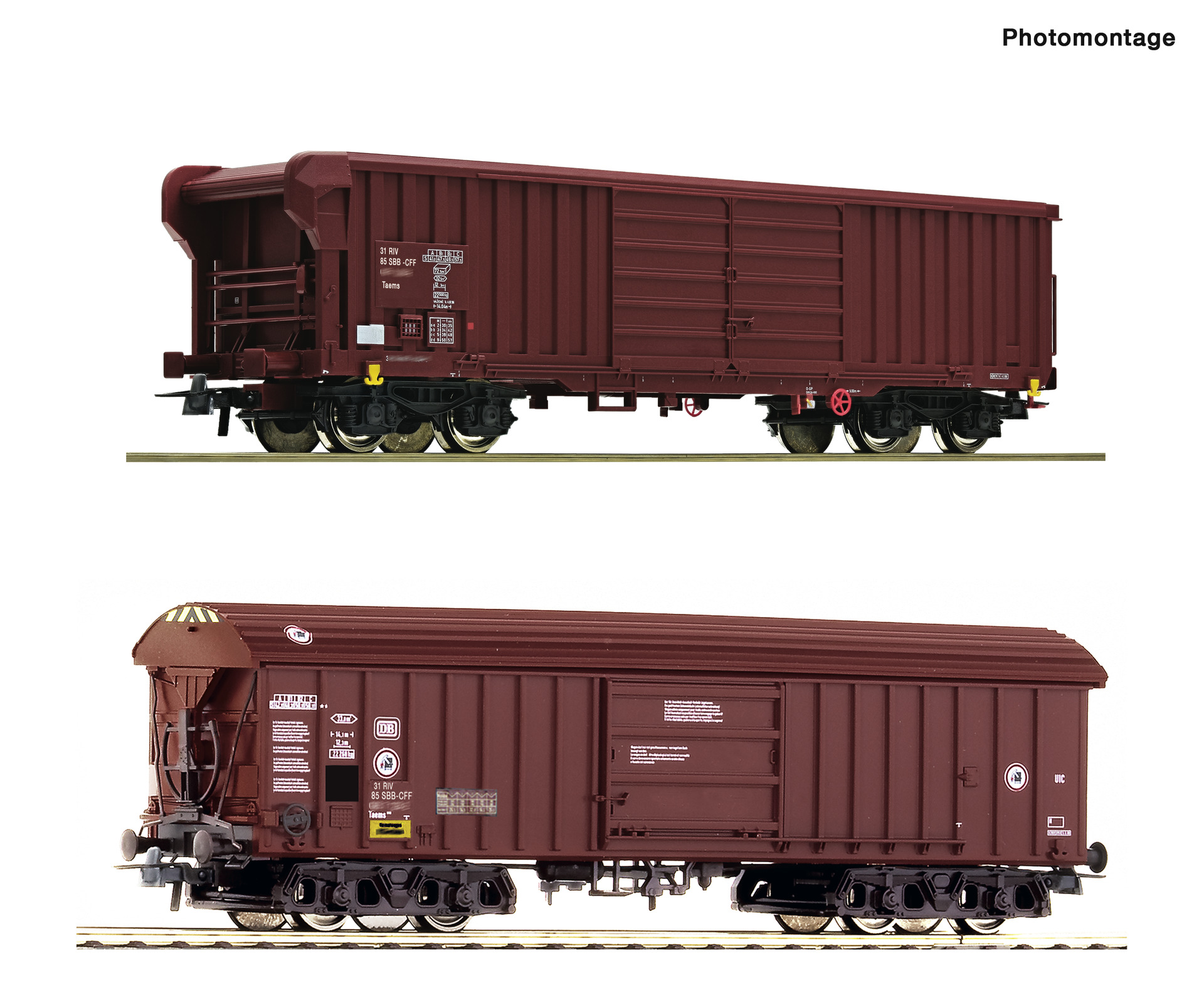Roco 76020 H0 2er Set Güterwagen DB/SBB EP IV - V DC